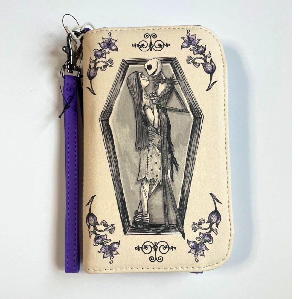 Jack & Sally Coffin Tech Wallet Wristlet Loungefly